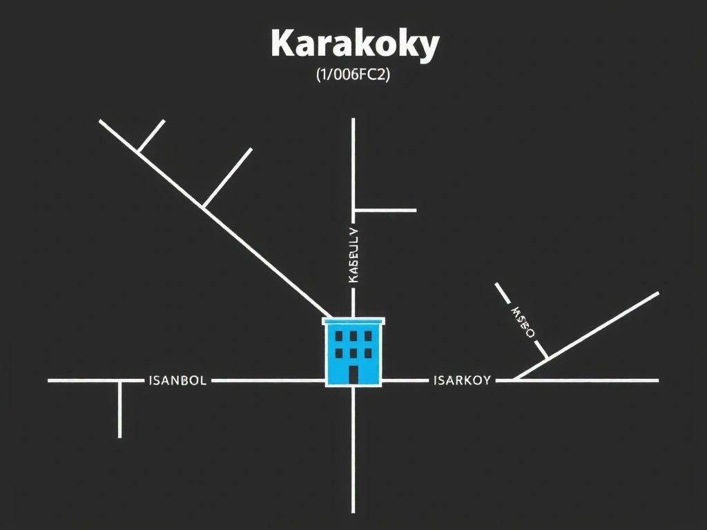 Stylized map of Karaköy, Istanbul